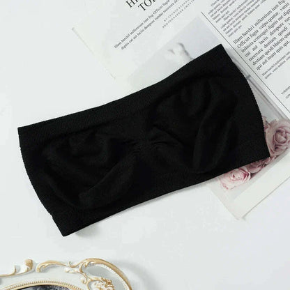 Women's Sexy Strapless Crop Top Summer Breathable Bra Mesh Bandeau Brassiere Invisible Unlined Chest Wraps Lady Tube Tops ﻿