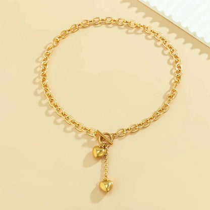 YWZIXLN Trend Elegant Jewelry Big Heart Pendant Necklace Geometry Chain Unquie Women Valentine's Fashion Necklace Wholesale N428