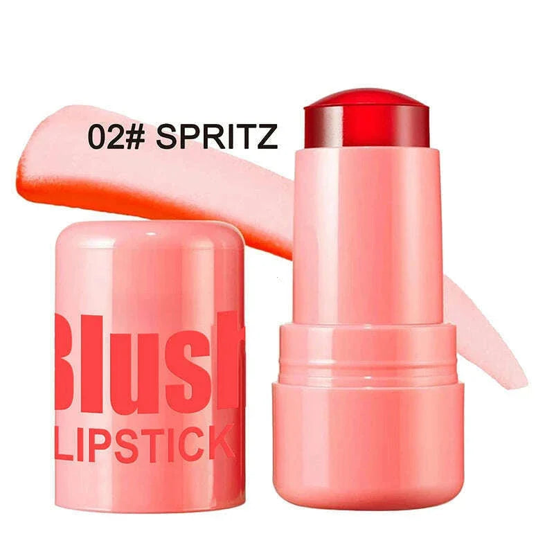Blush Jelly Lipstick Rouge Cream Shimmer Blusher Stick Monochrome Blush Mud Matte Moisturizing Makeup Lip Tint Cheek Color