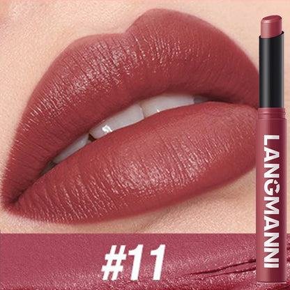 12 Color Matte Lipstick Pencil Waterproof Long Lasting Non-Stick Cup Lip Stain Tint Cosmetic Nude Lipstick Pen Makeup Maquillage