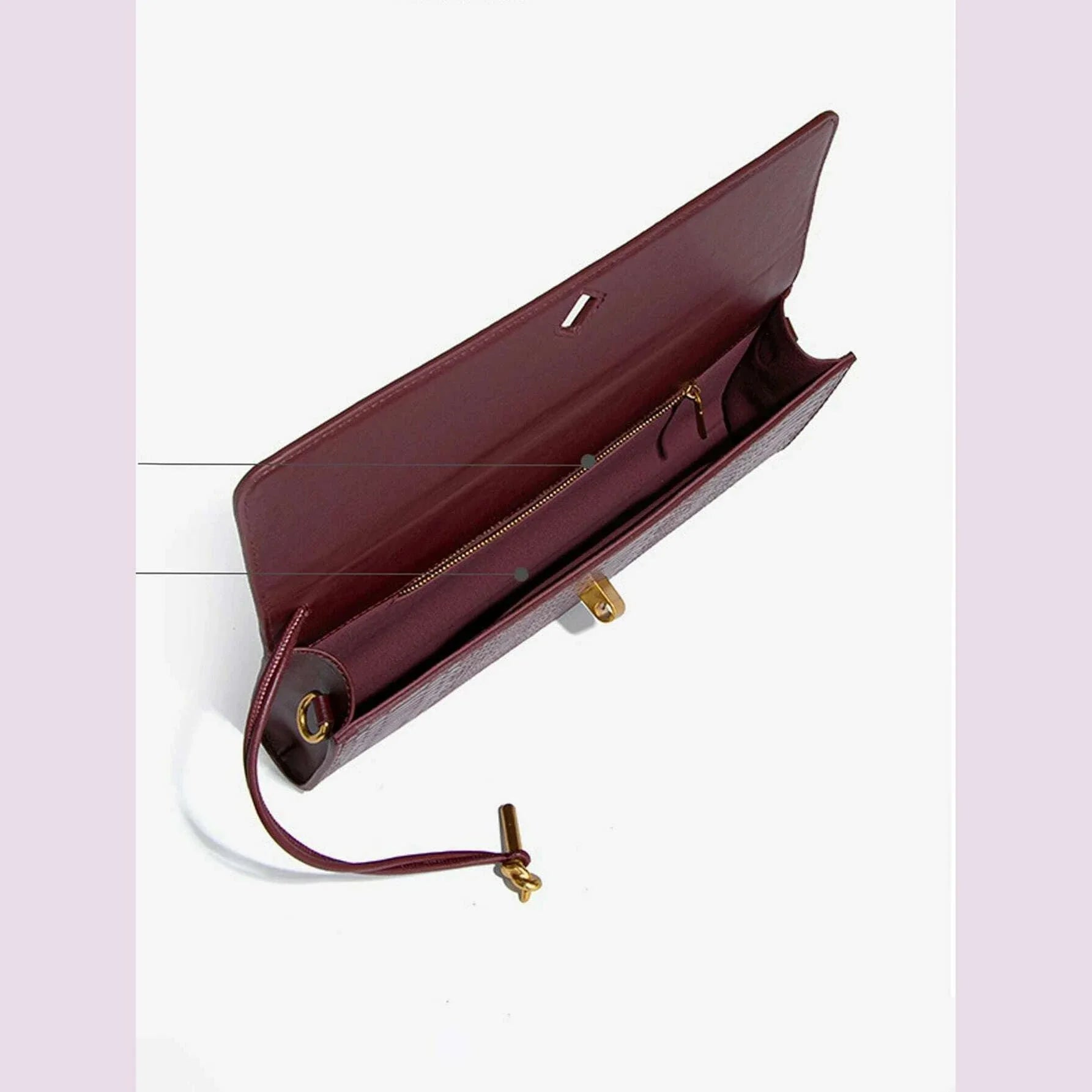 Burgundy bag cherry red envelope wine red envelope upscale new handbag European and American fashion crocodile flip hand organ b