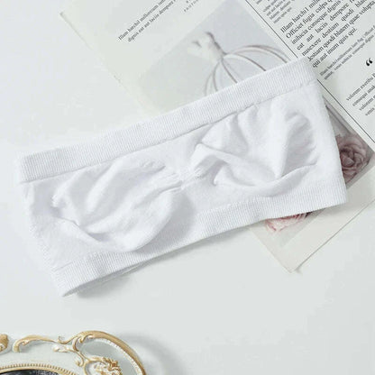 Women's Sexy Strapless Crop Top Summer Breathable Bra Mesh Bandeau Brassiere Invisible Unlined Chest Wraps Lady Tube Tops ﻿