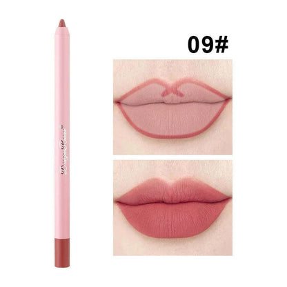 12 Colors Nude Matte Lipstick Pen Lip Liner Pencil Waterproof Long Lasting Lipgloss Plum Pink Plump Lip Stain Korean Cosmetics