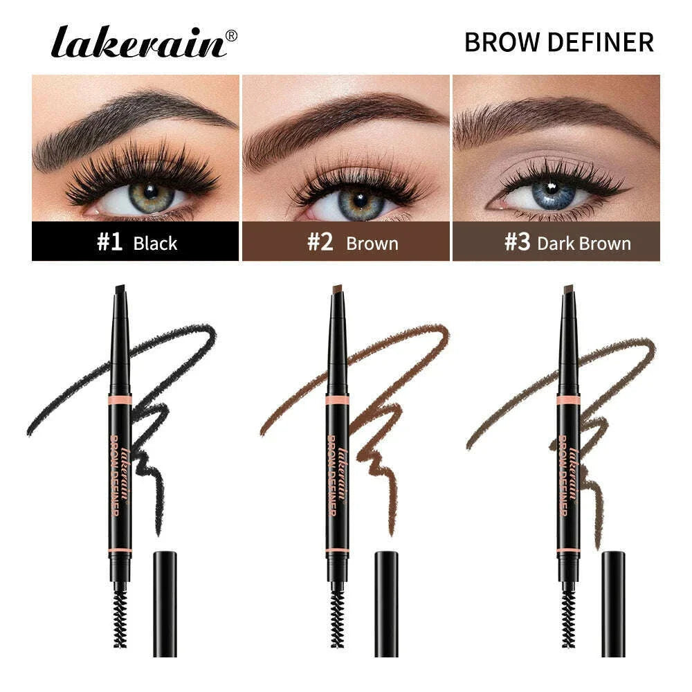 lakerain3 color triangle tip eyebrow pencil waterproof sweatproof not smudge stereo line sculpture triangle eyebrow pencil