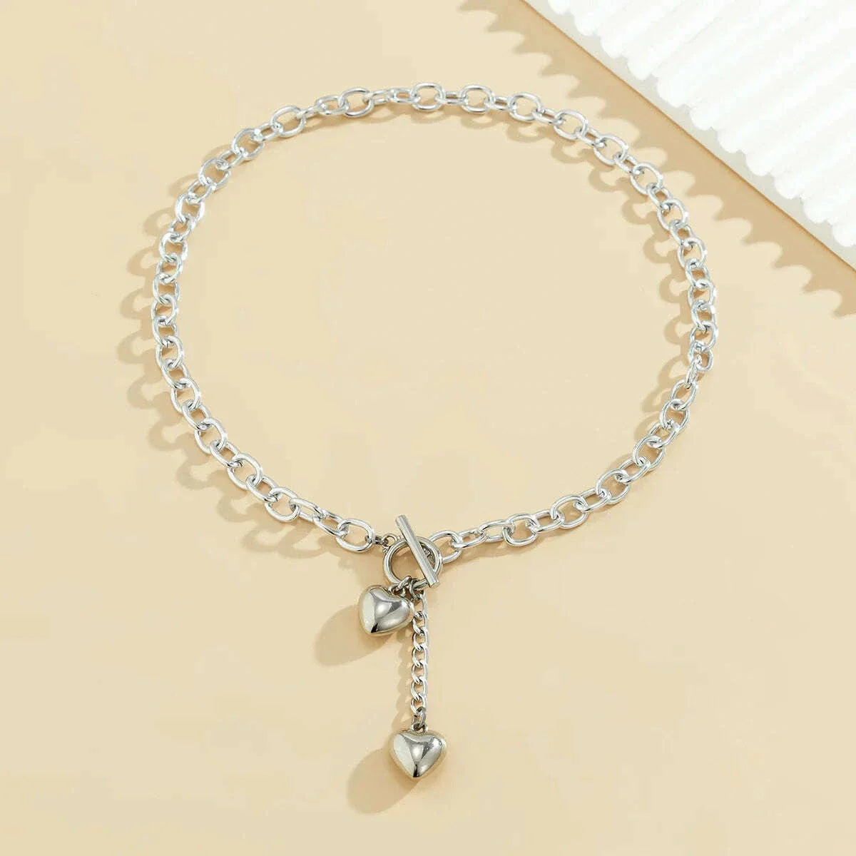 YWZIXLN Trend Elegant Jewelry Big Heart Pendant Necklace Geometry Chain Unquie Women Valentine's Fashion Necklace Wholesale N428