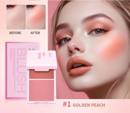 Cream&Powder Blush Palette Natural Long-lasting High Pigment  Blush Makeup Contour Powder Beauty Peach Pink Korean Makeup Blush