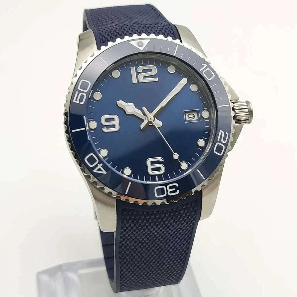 41mm Men's New Blue Automatic Mechanical Watch, High Quality Ceramic Bezel, Stainless Steel Waterproof Case, Men's Watch 2025