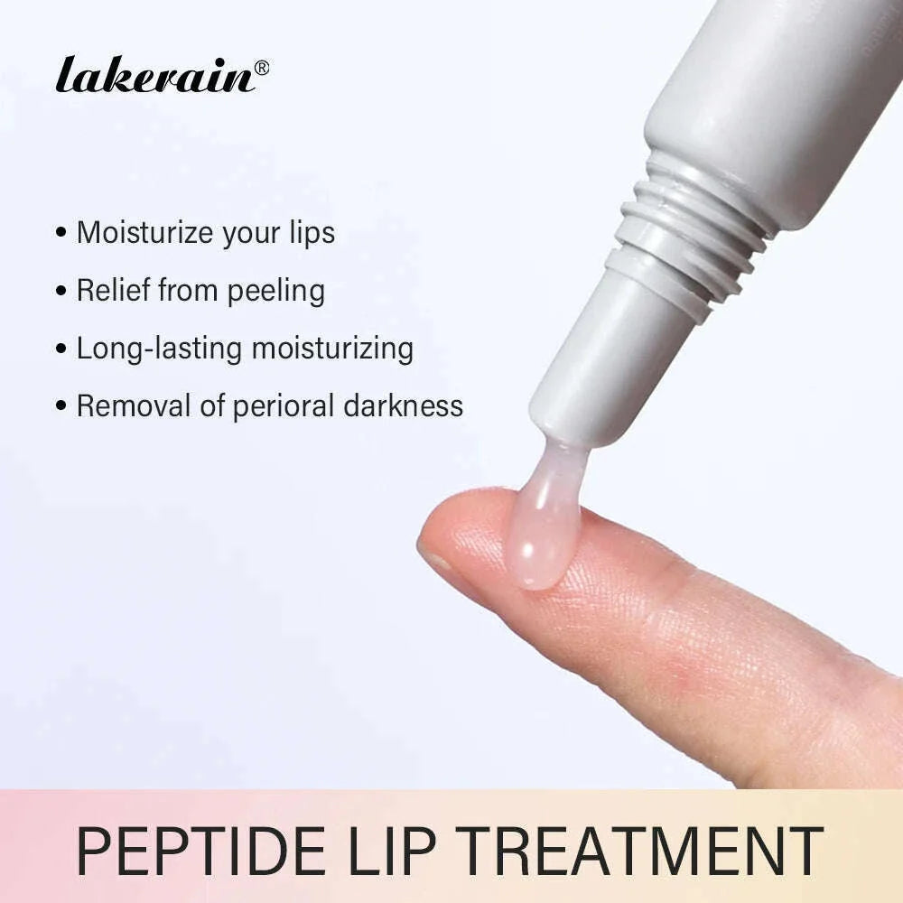 Lakerain Peptide Lip Treatment Jelly Transparent Moisturizing Repairy Reduce Lips Fine Line Lip Blam Gel Hydrating Plump 10ml