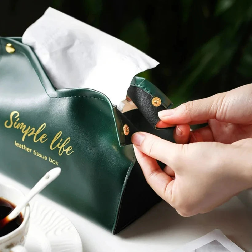 Leather Tissue Box Napkin Holder Car Tissue Box Home Living Room Holder Case Storage Hotel Carton Household Home Large Storage