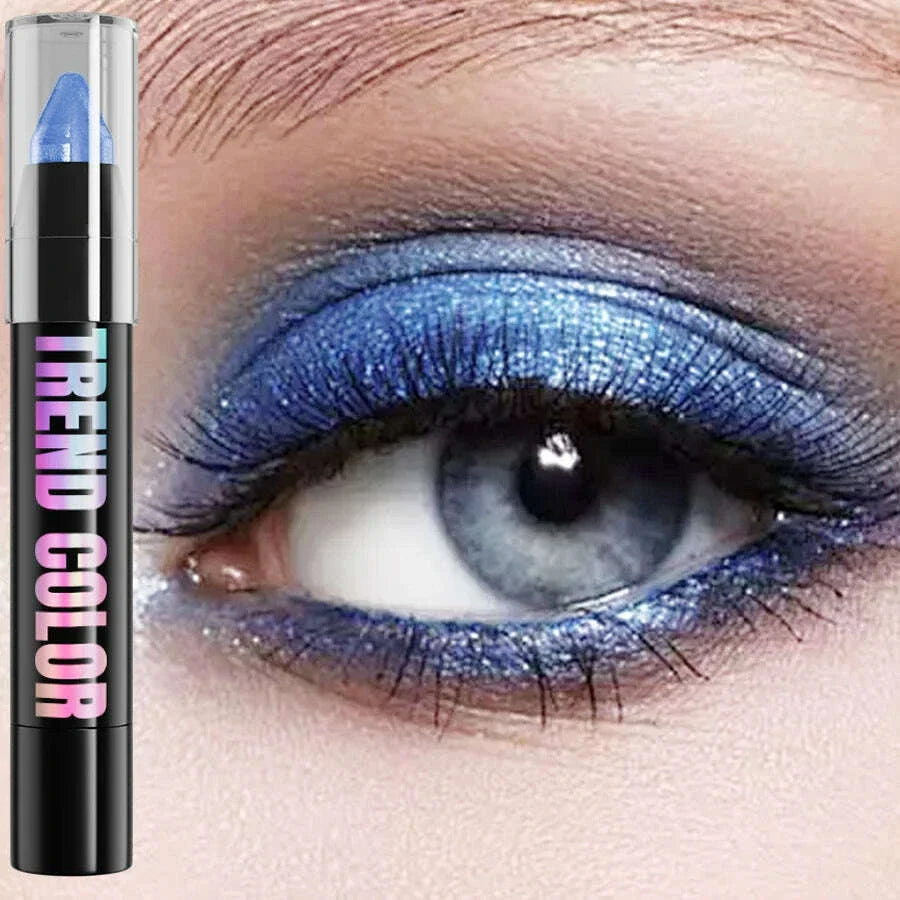 24 Colors Pearlescent Glitter Eyeshadow Eyeliner Pencil Waterproof Matte Nude Eye Shadow Eye Makeup Shimmer Highlighter Pen Tool