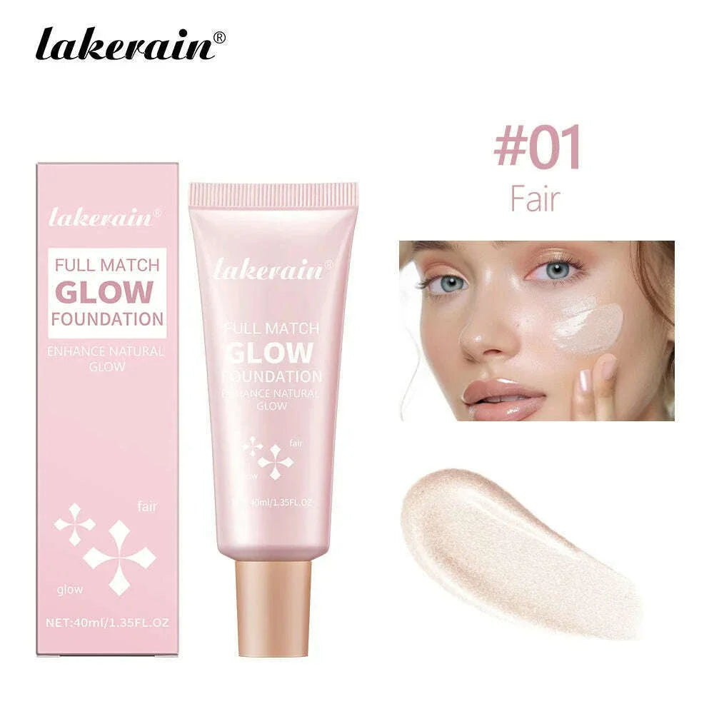 Glossy Liquid Foundation Long Lasting Oil-Control Face Foundation Full Coverage Concealer Waterproof Contour Makeup For Women