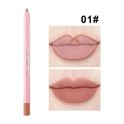 12 Colors Nude Matte Lipstick Pen Lip Liner Pencil Waterproof Long Lasting Lipgloss Plum Pink Plump Lip Stain Korean Cosmetics