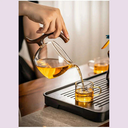 2024 New Glass Automatic Tea Set for Household Light Luxury High-end Teacup Magnetic Teapot Lazy Tea Maker
