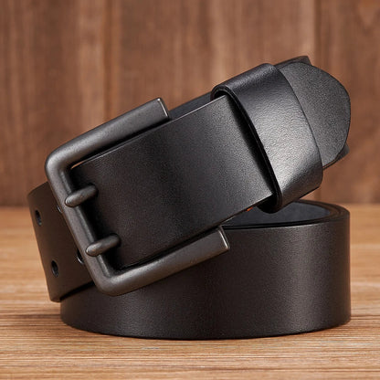4.3cm Thick High Quality Cowskin Genuine Leather Belt For Men Luxury Designer Male Belt Double Pin Buckle Cowboy Jeans Strap