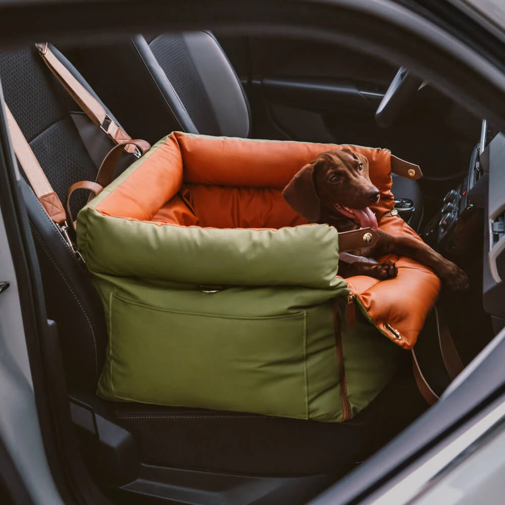 Pet Outing Lathe Luxury Faux Leather Dog Car Seat/Cat Car Bed/Booster Bed Pet Booster Car Seat Dog Cat Travel Seat