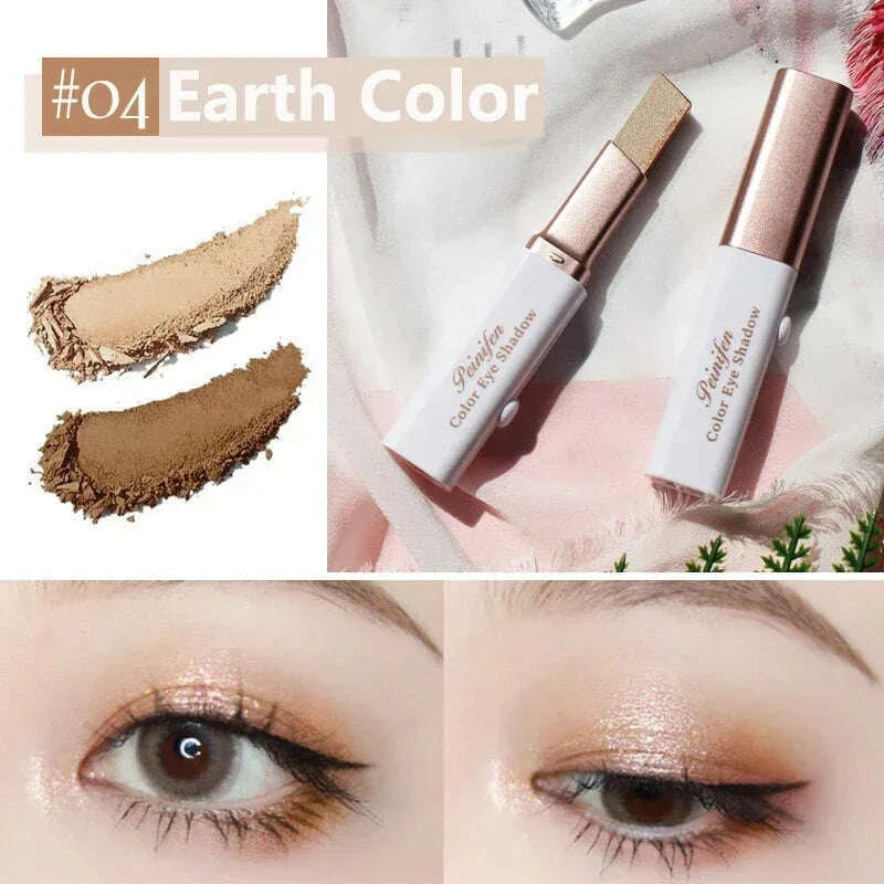 2 in 1 Pearly Glitter Highlighter Eyeshadow Stick Waterproof Long Lasting Shimmer Eye Shadow Eyeliner Lazy Beauty Eyes Make Up