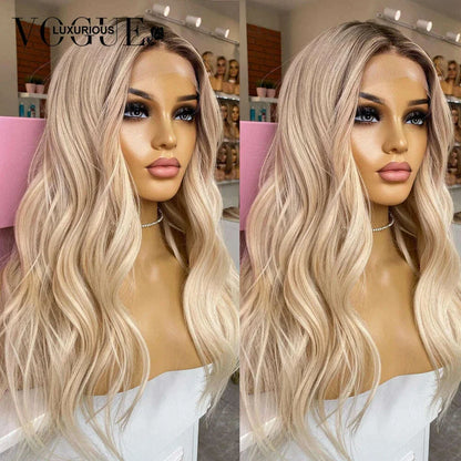 Christmas Cream Blonde Body Wave 100% Real Human Hair Wig Ash Blonde Preplucked 13x6 Lace Front Wig Pre Cut Ready To Wear Wigs