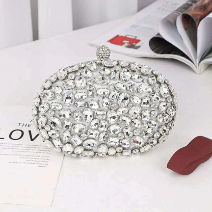 Golden Birthday party Luxury Crystal Silver Diamond Evening Bags Women Party Purse Wedding Pink Bridal Boutique Clutch Bags