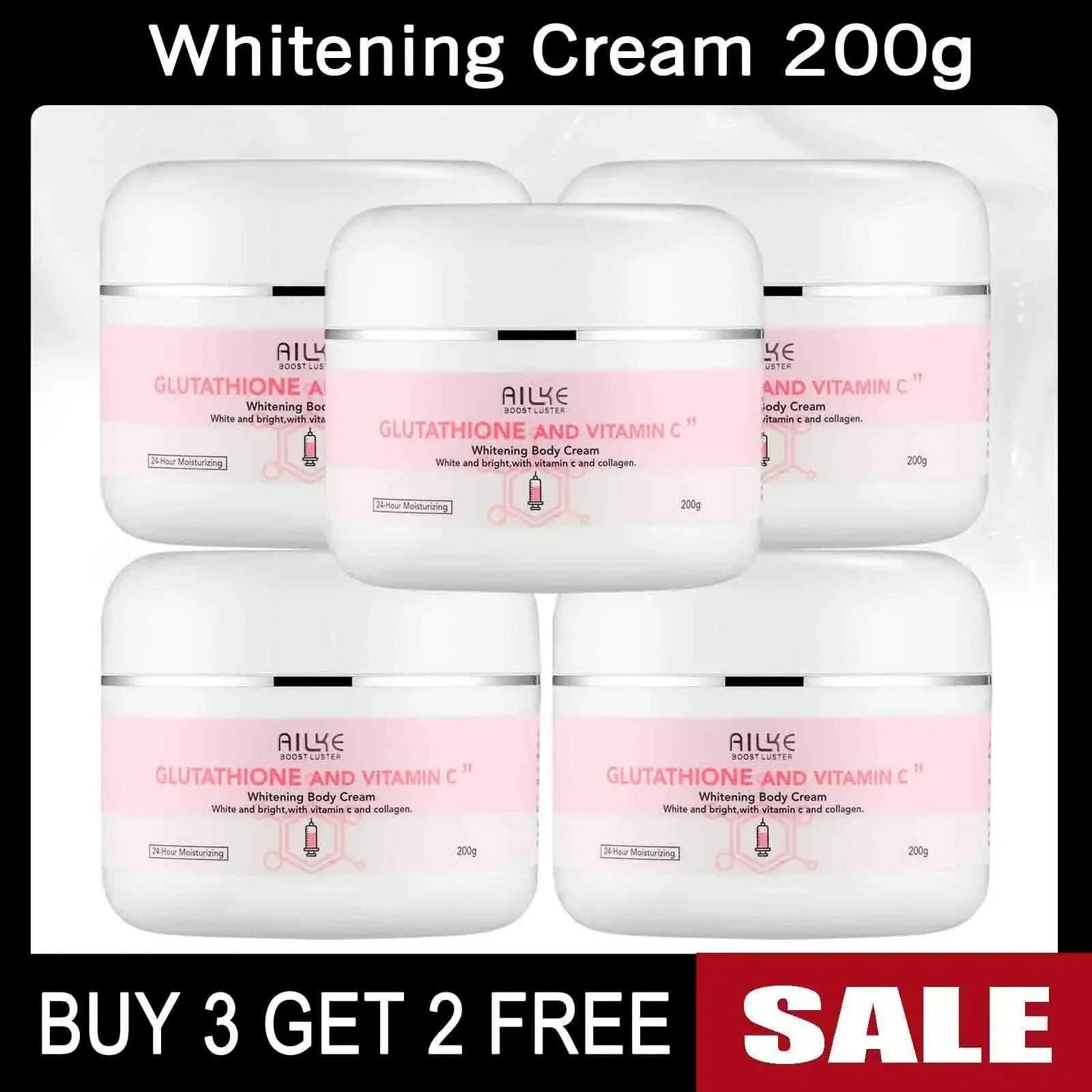 AILKE Whitening Skin Care Set, With Glutathion Vitamin C, Brighter Smoother Skin, Reduce Dark Spots, Clean Skin, Moisturizing