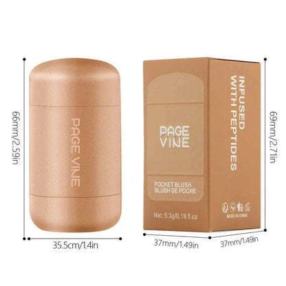 PAGE VINE Pocket Blush Stick Lip And Cheek Hydrating Stick Natural Rouge Powder Blush Cream Lipstick Cheek Easy To Apply Color