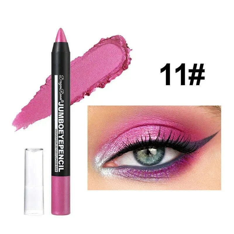 12 Colors Long-lasting Eyeshadow Pencil Waterproof Pigment Blue Purple Black Eye Shadow Stick Women Fashion Colorful Eye Makeup