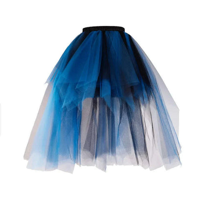 MisShow Rainbow High Low Skirts Tie Dye Tulle Tutu Skirt Bustle Petticoat Clubwear Fancy Dance Carnival Dress