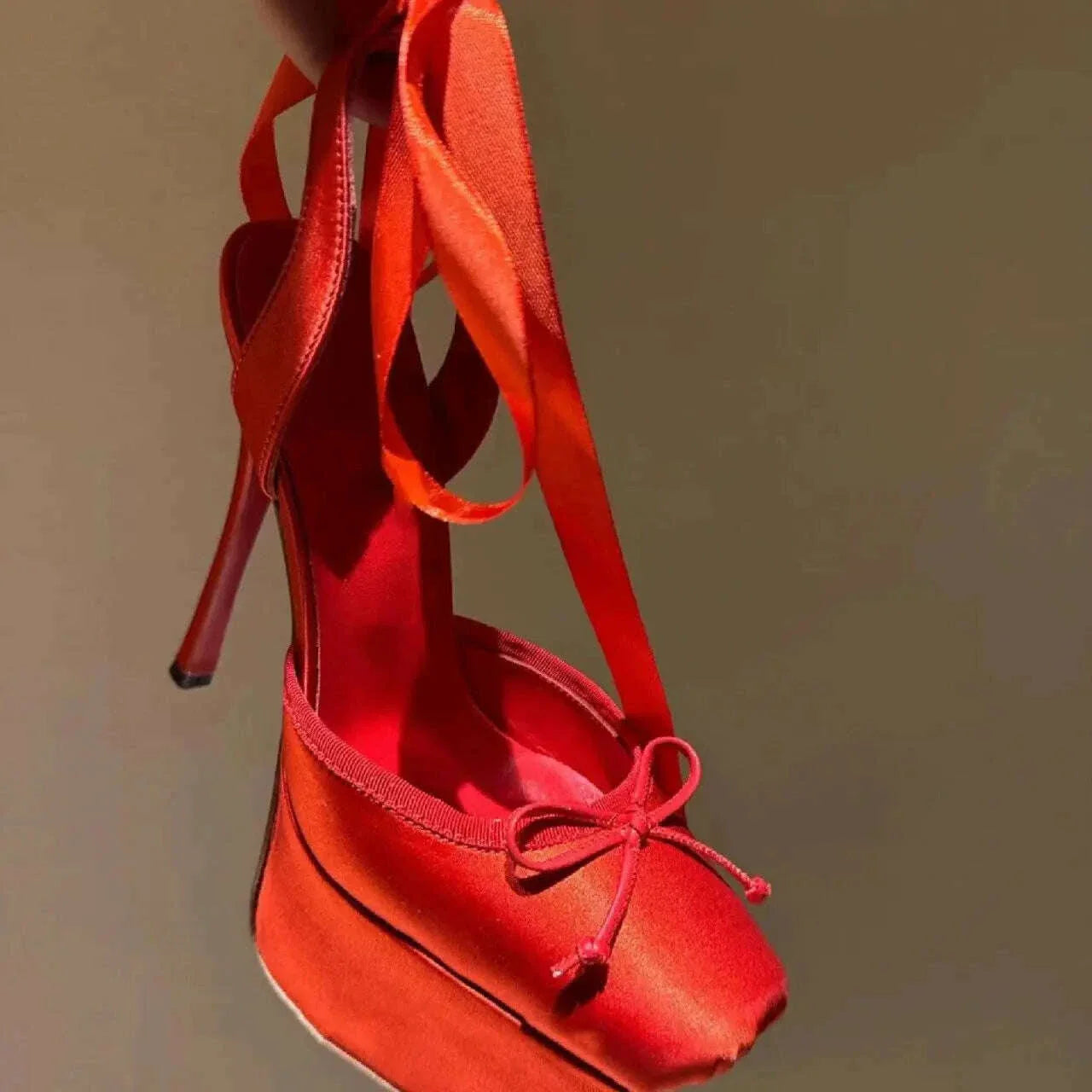 European and American High-heeled Dance Platform Silk Satin Square Bow Sandals  Shoes Women Zapatos Mujer