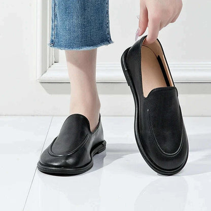 AIYUQI Loafers Women 2025 New Spring Round Toe One Foot Slip-on Shoes Women Genuine Leather Soft Flats Shoes Women