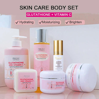 AILKE Whitening Skin Care Set, With Glutathion Vitamin C, Brighter Smoother Skin, Reduce Dark Spots, Clean Skin, Moisturizing