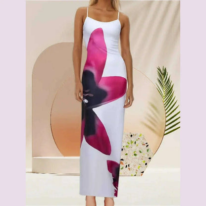 Sexy Tight Floral Print Strapless Dress Spring Summer New Arrival Cross-Border Hot Sale Ins Style Women's Ankle-Length Gown