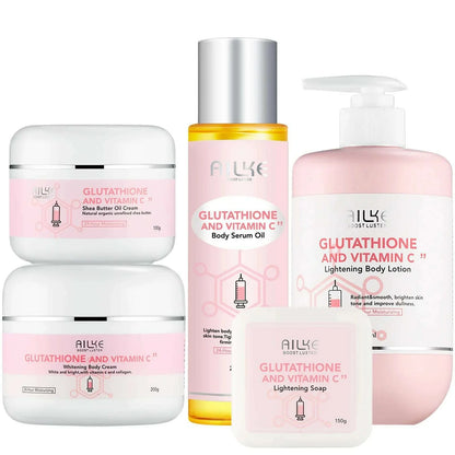 AILKE Whitening Skin Care Set, With Glutathion Vitamin C, Brighter Smoother Skin, Reduce Dark Spots, Clean Skin, Moisturizing