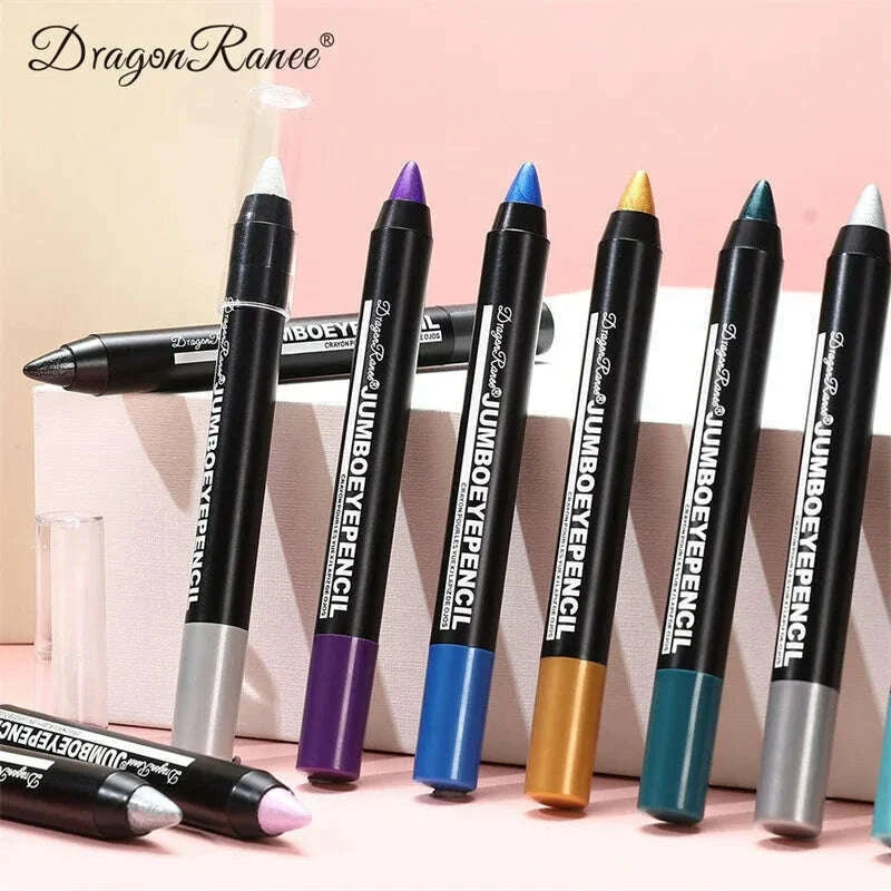 12 Colors Long-lasting Eyeshadow Pencil Waterproof Pigment Blue Purple Black Eye Shadow Stick Women Fashion Colorful Eye Makeup