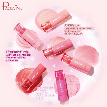 PAGE VINE Liquid Blush Longlasting Velvet Ink Blusher Brightening Natural Rouge Multi-Purpose Matte Lipstick Eyeshadow Makeup
