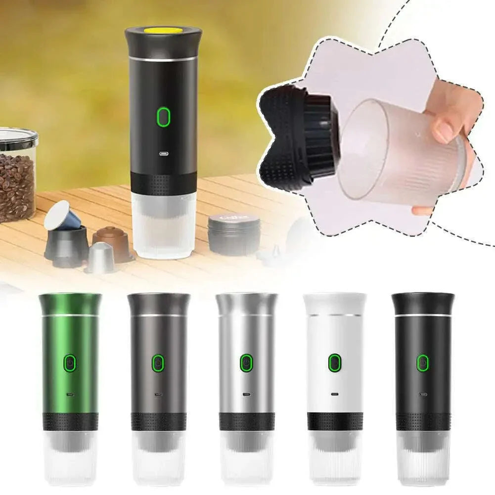 Electric Portable Coffee Machine Portable Italian Espresso Machine for Car & Home 3-in-1 Capsule Powder Travel Coffee Maker