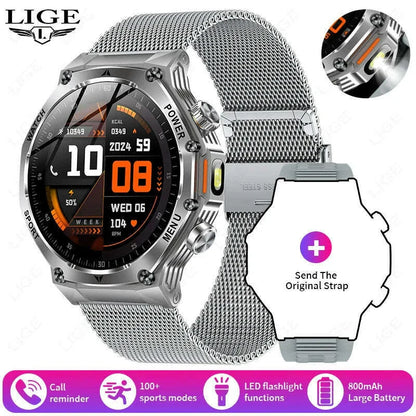 LIGE New Smart Watch Men 800mAh Ultra Long Battery Life Waterproof Outdoor Sport Watches Bluetooth Call Military Smartwatch 2025