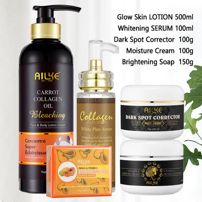 AILKE Collagen Women Skin Care Set, Moisturizing, Whitening, Youther, Remove Freckle, Dark and Black Spots, Skin Lightening Kit