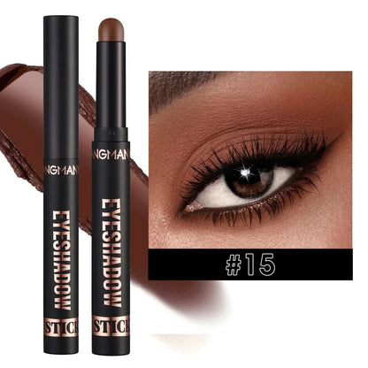 Smoky Dark Blue Eyeshadow Pencil Stick Waterproof Pearlescent 16 Colors Metallic Glitter Eye Shadow Highlighter Pen Makeup Tool