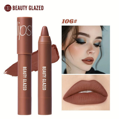 BEAUTY GLAZED 12 Colors Long-Lasting Waterproof Non-Stick Matte Lipstick Pen