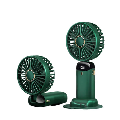 5 Speed Adjustable Intelligent Digital Display USB Folding Neck Hanging Fan Portable Charging Model Portable Cooling Device