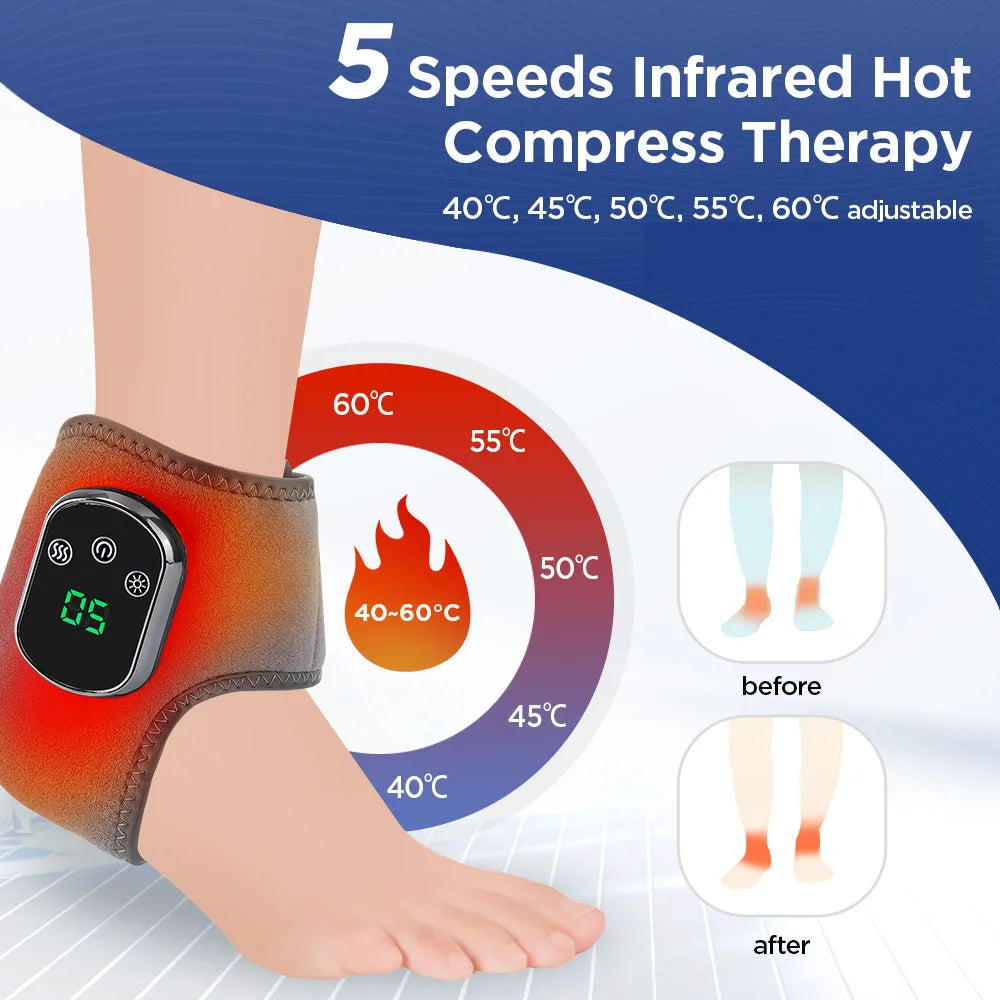 Electric Ankle Protector Ankle & Wrist Massager Foot Brace Hot Compress Vibration Ankle Support Guard Band Muscle Relaxation