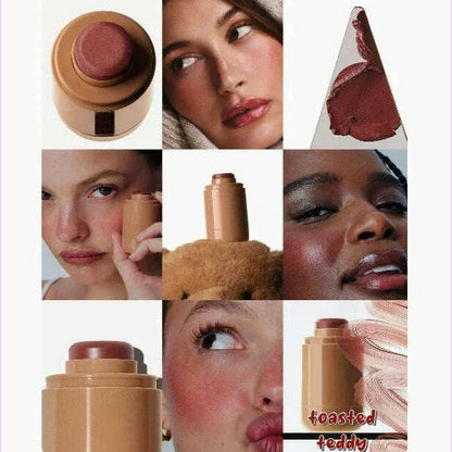 New Pocket Blush Stick Lip And Cheek Hydrating Stick Natural Rouge Powder Blush Cream Lipstick Cheek Easy To Apply Color
