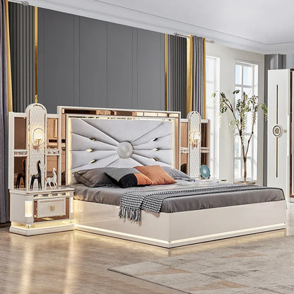 A European Style King Size Beds Carved Royal French Italian Elegant Luxury Bedroom Furniture Mdf Wood Bedroom Sets