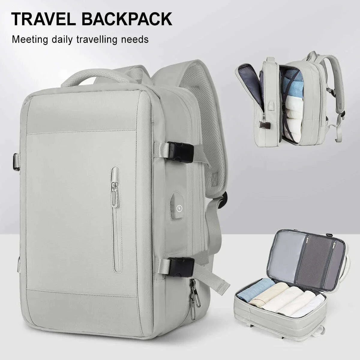 Travel Backpack for Men Women, Large Capacity Camping Backpack, Expandable Multifunctional Backpack Easyjet Cabin Bag 45x36x20