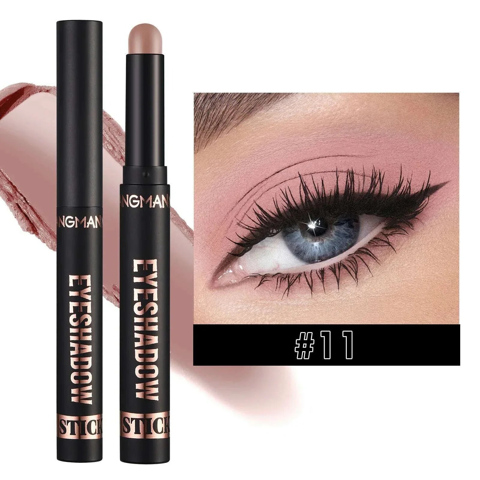 Smoky Dark Blue Eyeshadow Pencil Stick Waterproof Pearlescent 16 Colors Metallic Glitter Eye Shadow Highlighter Pen Makeup Tool