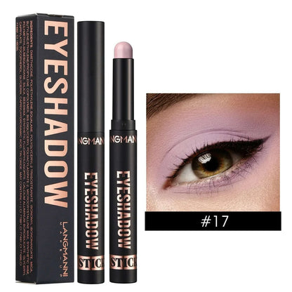 Smoky Dark Blue Eyeshadow Pencil Stick Waterproof Pearlescent 16 Colors Metallic Glitter Eye Shadow Highlighter Pen Makeup Tool