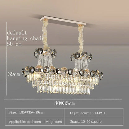 Crystal chandelier living room bedroom luxury modern minimalist villa decorative lamp 110V220V support customization