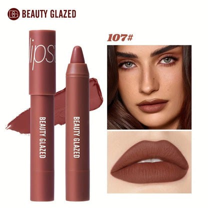 BEAUTY GLAZED 12 Colors Long-Lasting Waterproof Non-Stick Matte Lipstick Pen