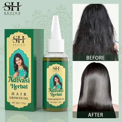 Sevich India Herbal Hair Growth Oil And Scalp Massager Comb Tool Set Ayurvedic Adivasi Fast Regrowth Thicken Serum Hair Growing