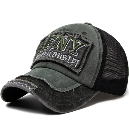 CNTANG Fashion Mesh Men's Baseball Cap Summer Cotton Letters Embroidered Sun Hat Snapback Casual Breathable Hip Hop Caps For Men