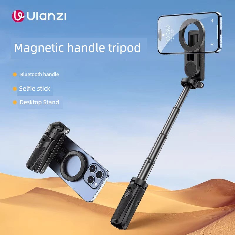 2025 New Arrival Selfie Stick Magnetic Phone Holder MagSafe Bluetooth Tripod with Handle 3-in-1 iPhone Dedicated 16Promax Vlog Travel Portable Mini Classy